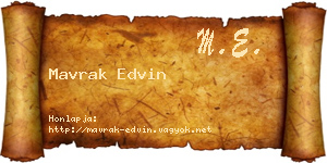 Mavrak Edvin névjegykártya